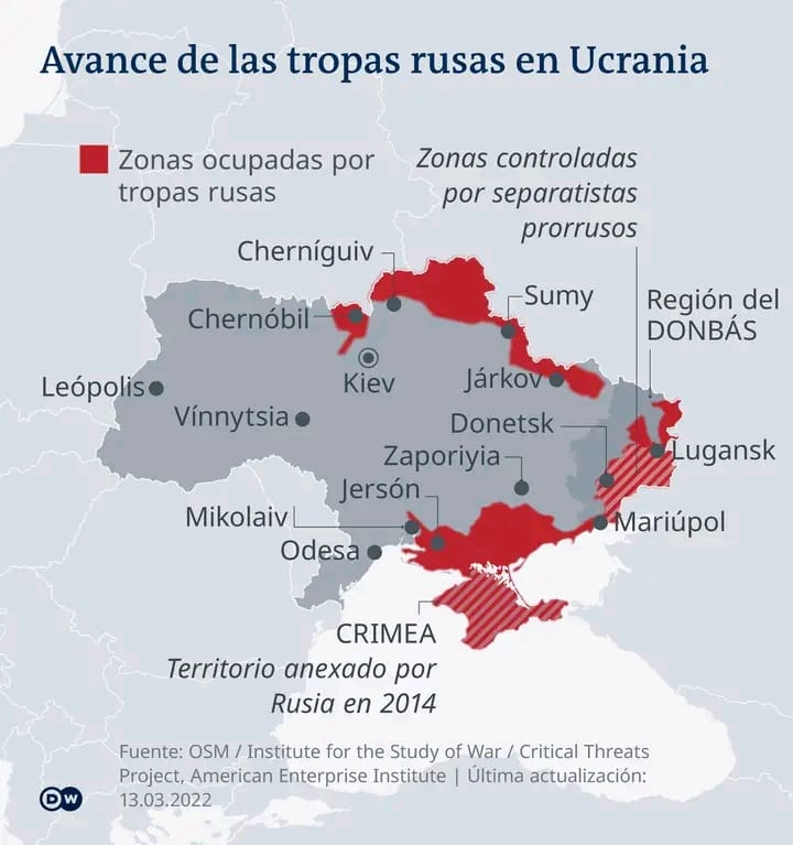 El Mapa De La Guerra En Ucrania Rusia Avanza Y Se Acerca A Kiev Santiago Día Por Día 4993